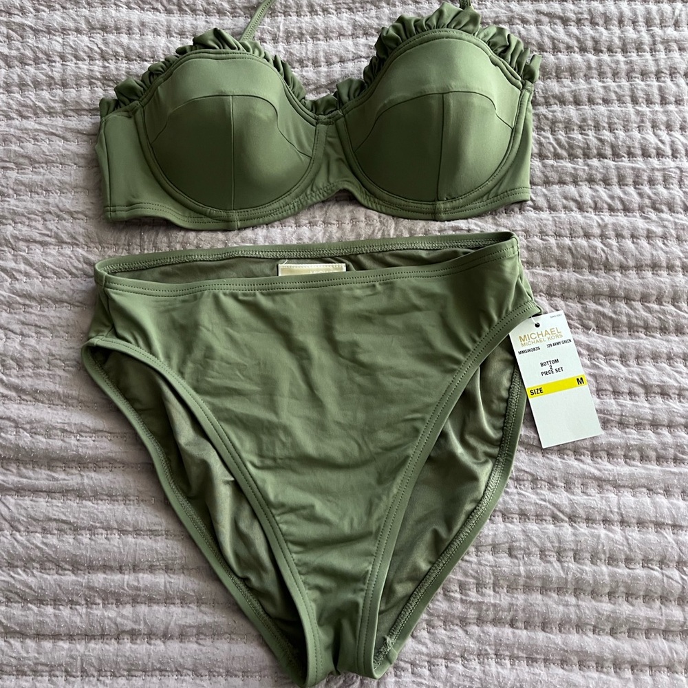 Michael Kors Bikini Army Green 2 Piece Set